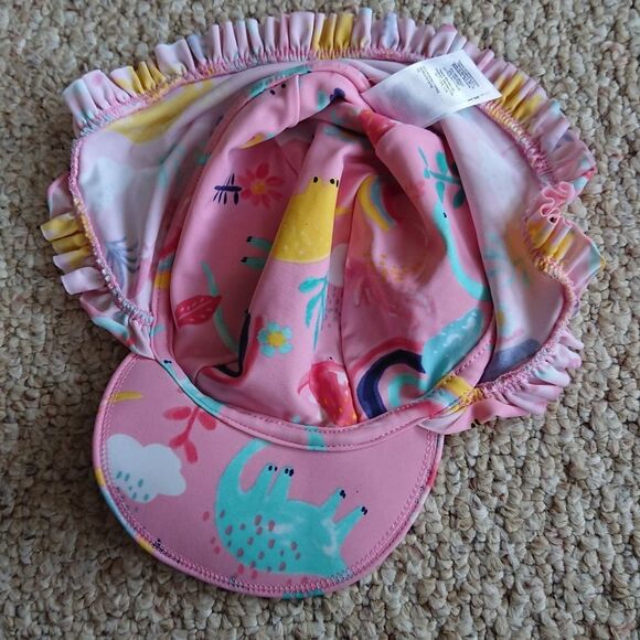 F&F Pink dinosaur Rainbow Summer Sun Cap Hats - Girls 3-4 years - Picture 3 of 8